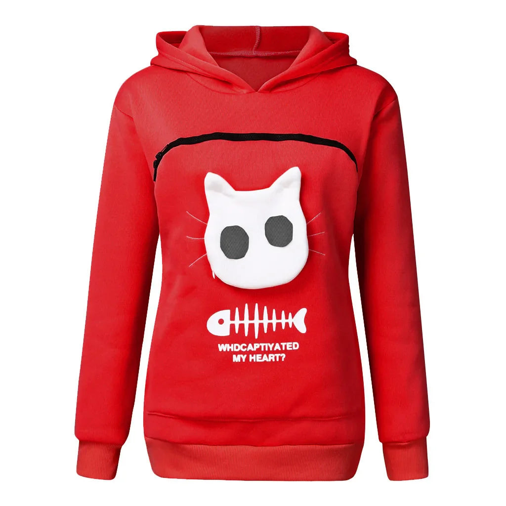 Pet Cuddle Pouch Hoodie - Carry Your Cat or Small Dog in Style