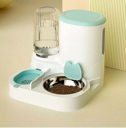 Cat Bowl Automatic Feeder - Water Dispensers Integrated Food Basin for Dogs