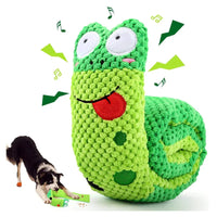 Dog Puzzle Feeder Plush Snail – Interactive Squeaky Chew Toy