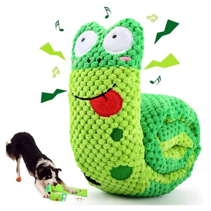 Interactive Plush Snail Puzzle Feeder Squeaky Dog Toy Gift