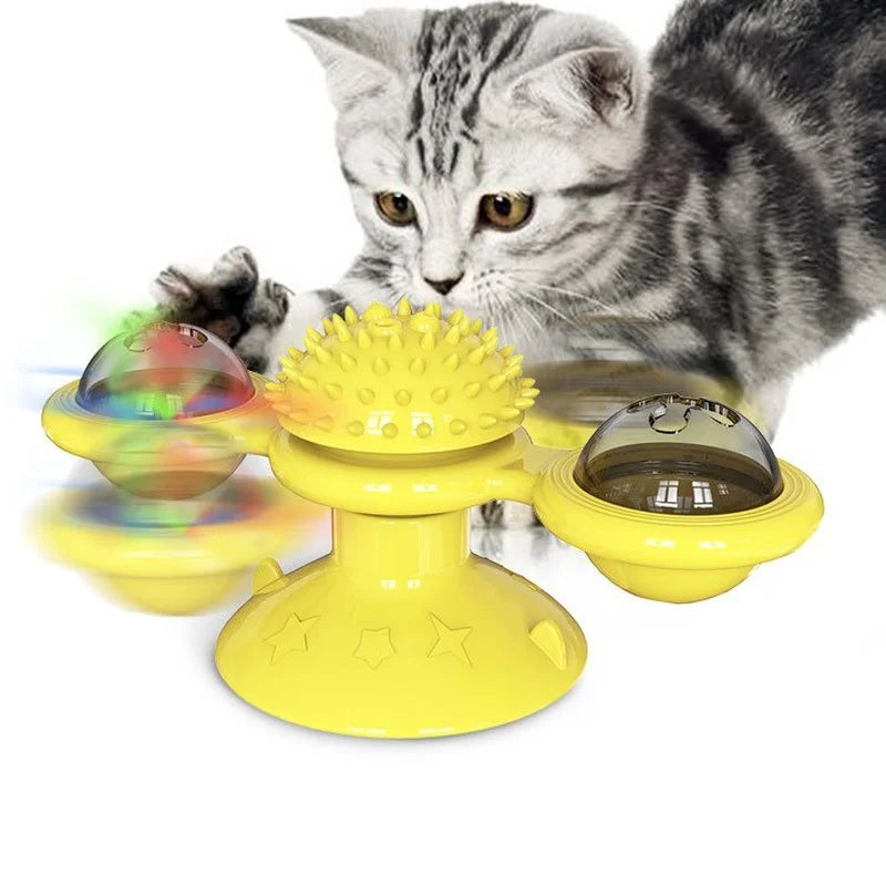 Interactive Windmill Cat Puzzle Toy