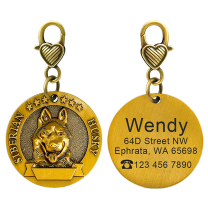 Personalized Dog ID Tag - Custom Engraved Nameplate for All Breeds
