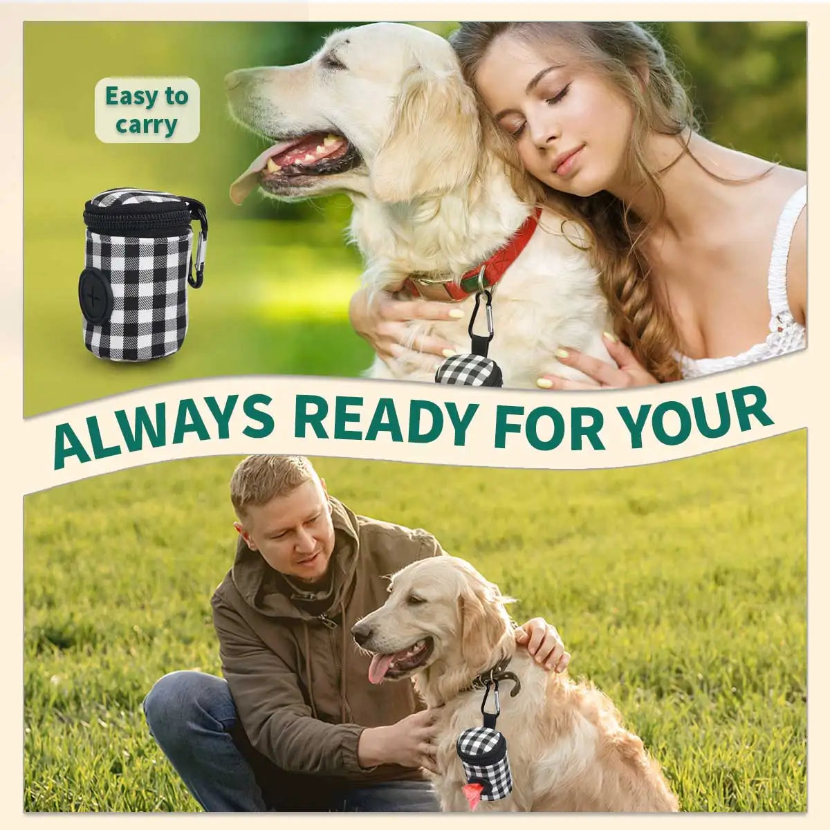 Dog Waste Bags Checkered Pattern Fashionable ✅