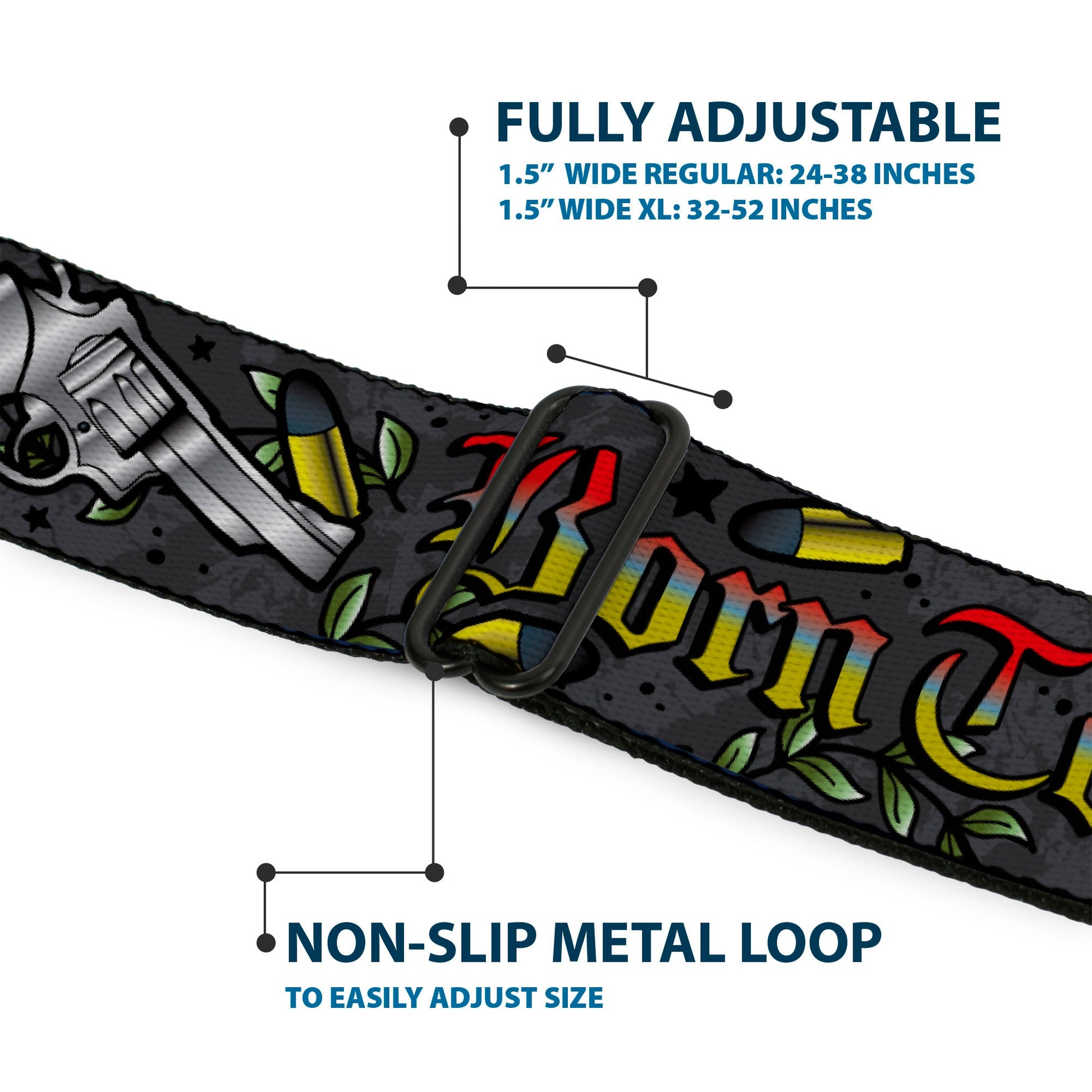 BD Wings Logo CLOSE - UP Full Color Black Silver Seatbelt Belt - Born to Raise Hell Gray Webbing - Seatbelt Belts - Buckle - Down