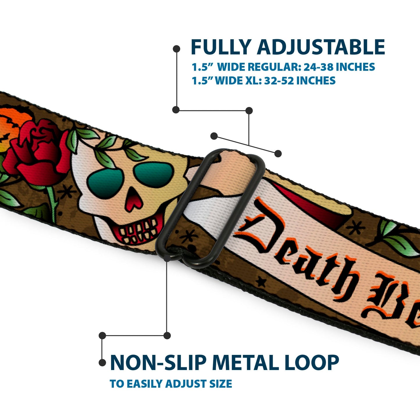 BD Wings Logo CLOSE - UP Full Color Black Silver Seatbelt Belt - Death Before Dishonor Olive Webbing - Seatbelt Belts - Buckle - Down