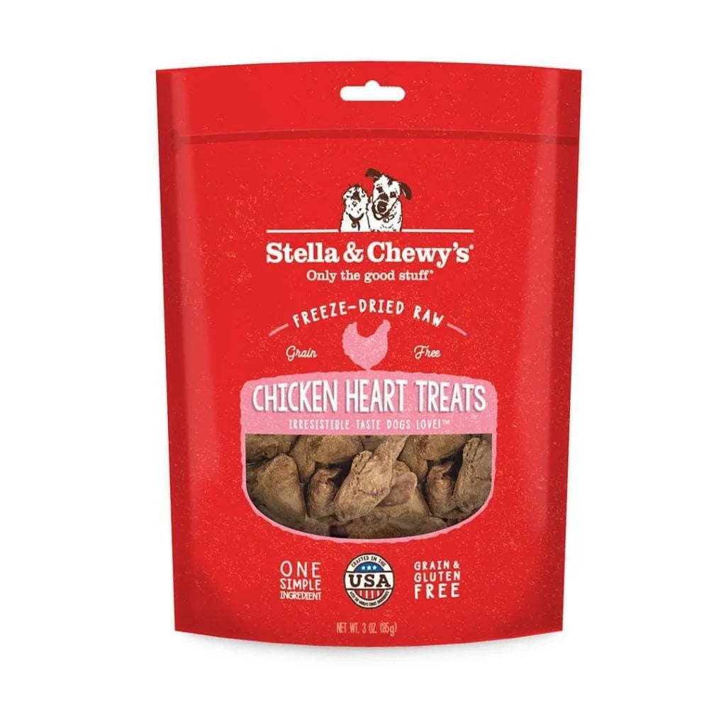 Stella & Chewy's Freeze Dried Chicken Hearts Dog Treats (3oz) - Freeze Dried Dog Treats - The Family Pet
