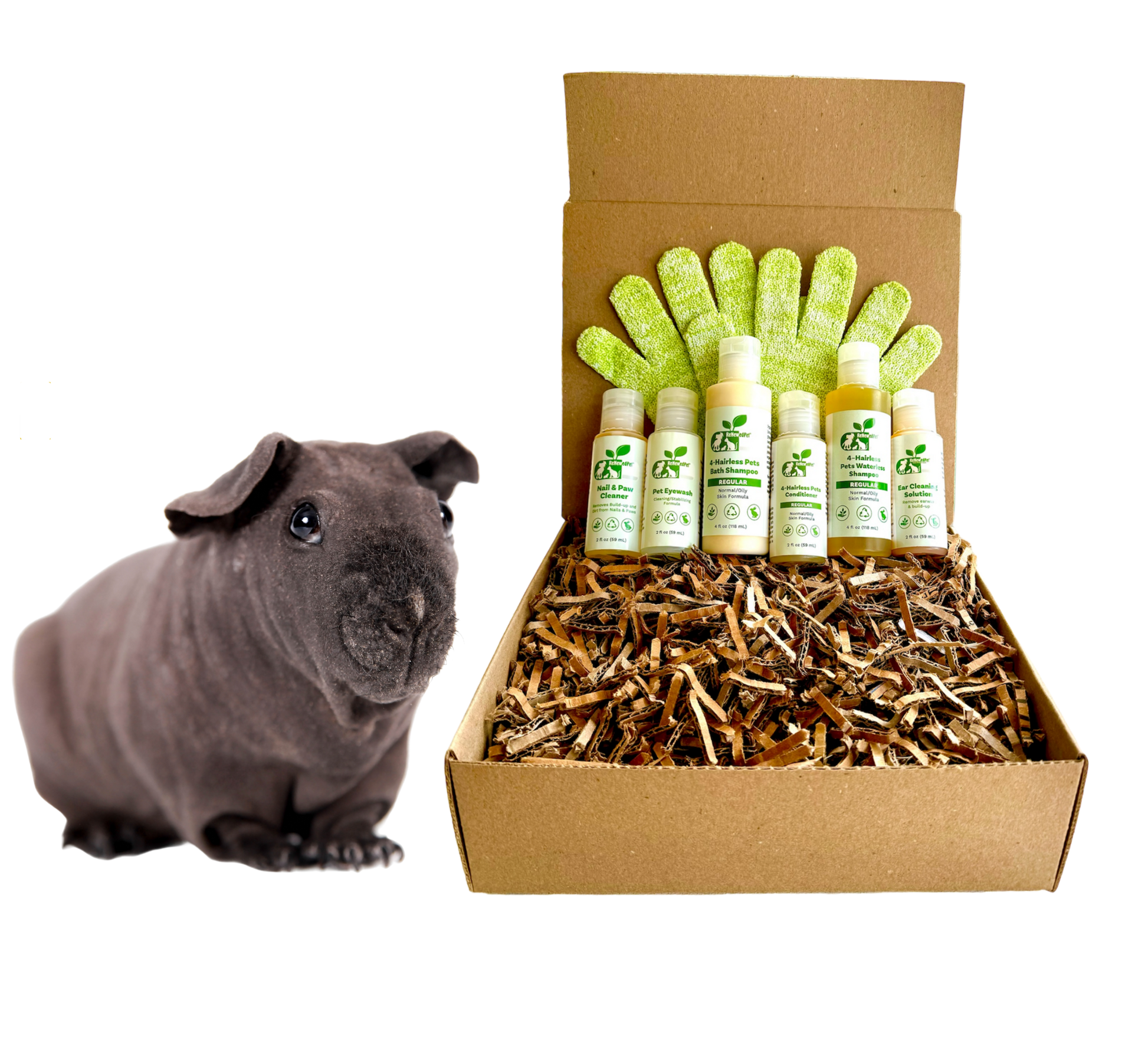 4 - HAIRLESS PETS *SKINNYPIG SENSITIVE KIT - 4 Nudie Pets - ReNewedPet