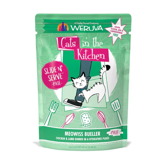 Cats in the Kitchen Paté Slide N' Serve Meowiss Bueller Chicken & Lamb Dinner in a Hydrating Purée (3oz) - Cats in the Kitchen Wet Cat Food - The Family Pet