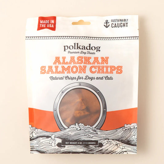 Salmon Dog Treats Alaskan Wild Caught Chips 4oz USA 🐟