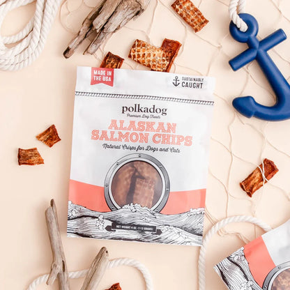 Salmon Dog Treats Alaskan Wild Caught Chips 4oz USA 🐟