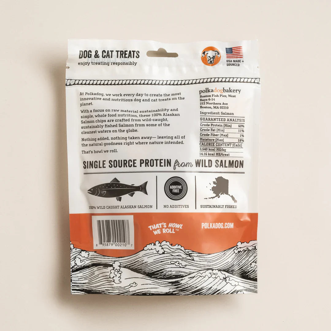 Salmon Dog Treats Alaskan Wild Caught Chips 4oz USA 🐟