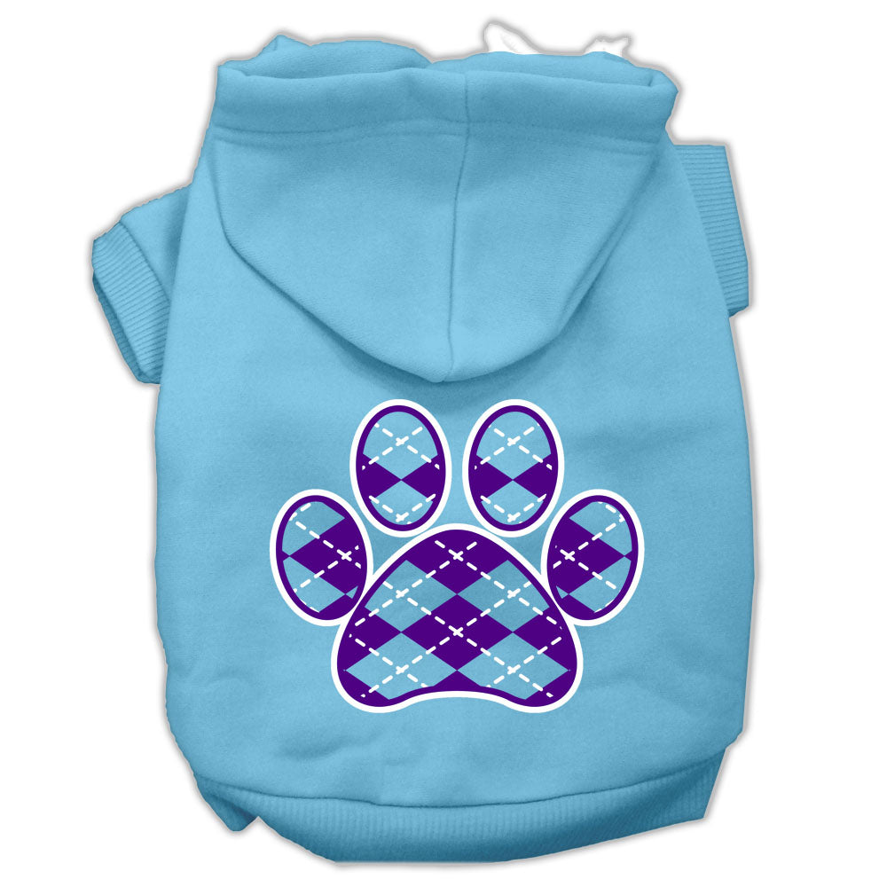 Purrfect Kingdom™ - Purple Argyle Paw Royal Pet Hoodie