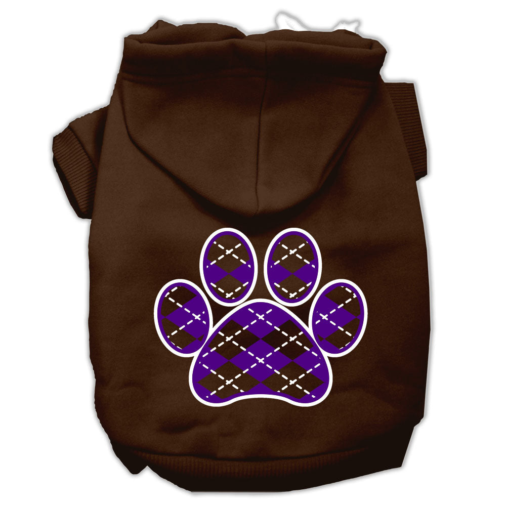 Purrfect Kingdom™ - Purple Argyle Paw Royal Pet Hoodie