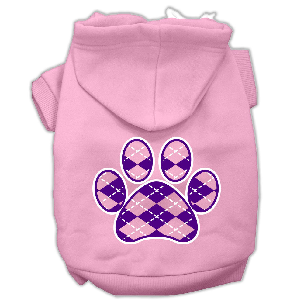 Purrfect Kingdom™ - Purple Argyle Paw Royal Pet Hoodie