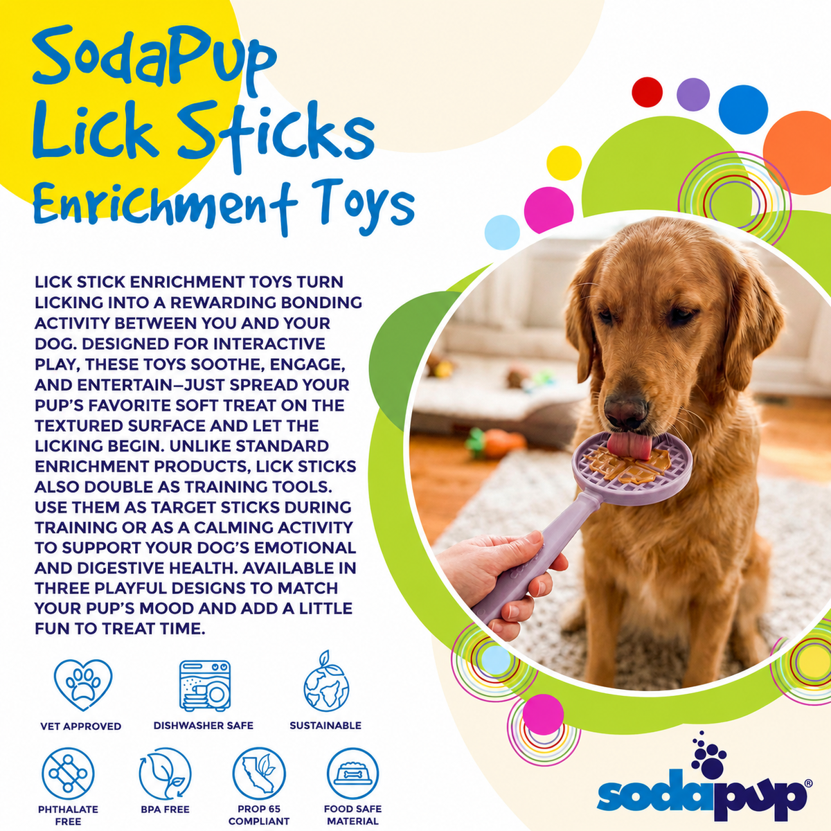Estick Hand Held Dog Enrichment Toy Interactive Lick Stick - close up view