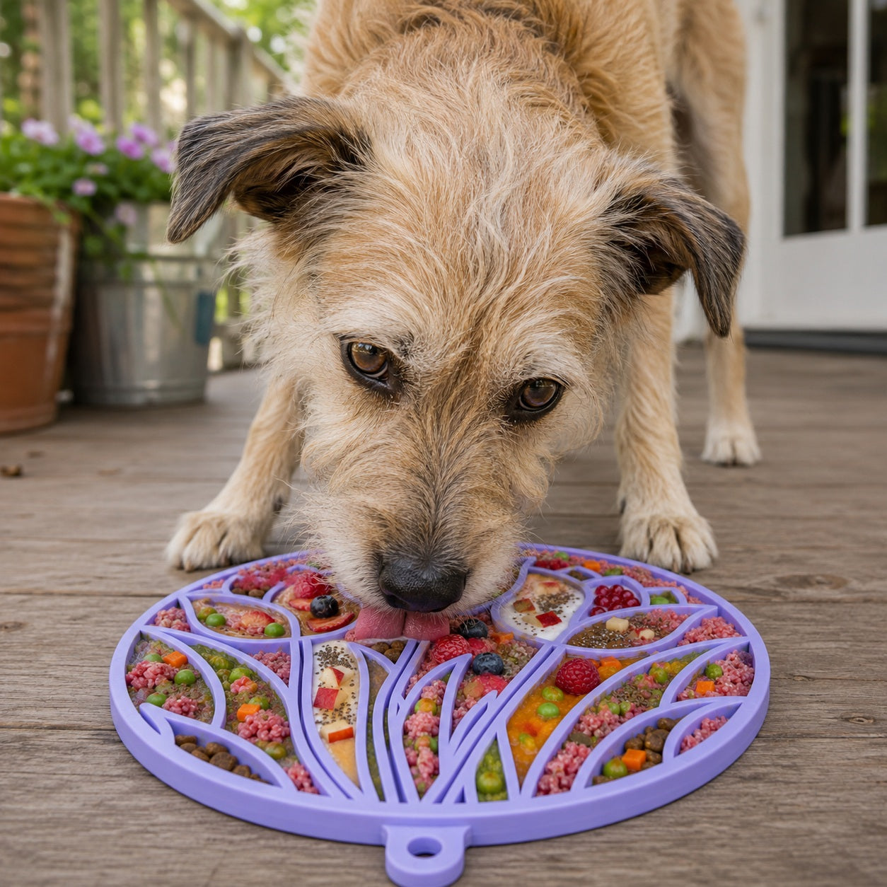 Tulip Design Emat Enrichment Lick Mat For Dogs And Cats With - lifestyle view