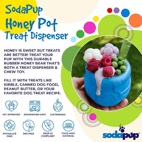 Honey Pot Dog eCup Treat Dispenser | Durable PUP-X Rubber