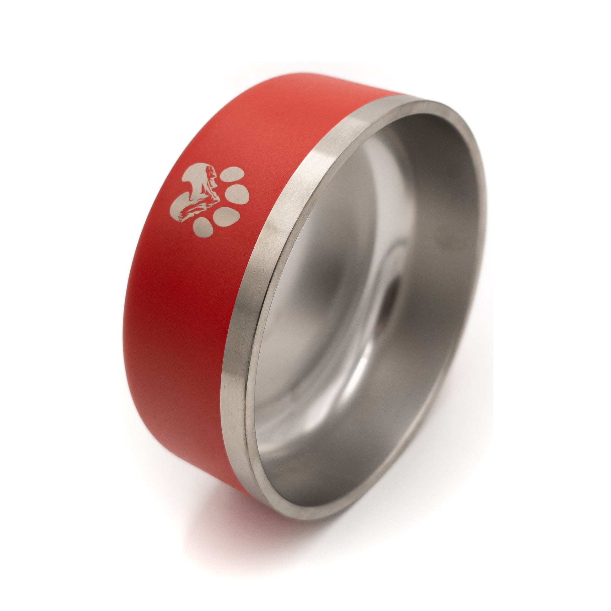 Stainless Steel Feeder Bowl - Stainless Steel Pet Bowls - Wasatch Pup - S - 16 oz - Red - WP - Red 16 oz Bowl