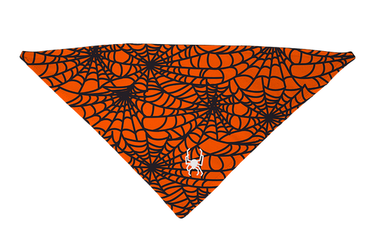 Spider Web Orange Dog Bandana