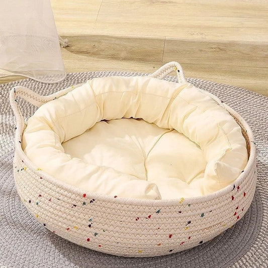 Summer Cat Bed Deep Sleep Comfort - Tent Cave Nest Indoor Mat Basket