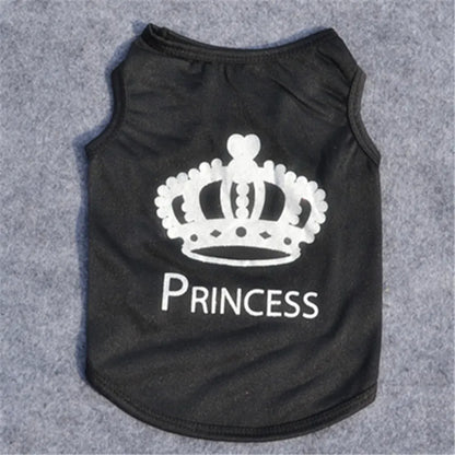 Princess Crown Dog T-Shirt - Summer Vest for Small Dogs & Cats