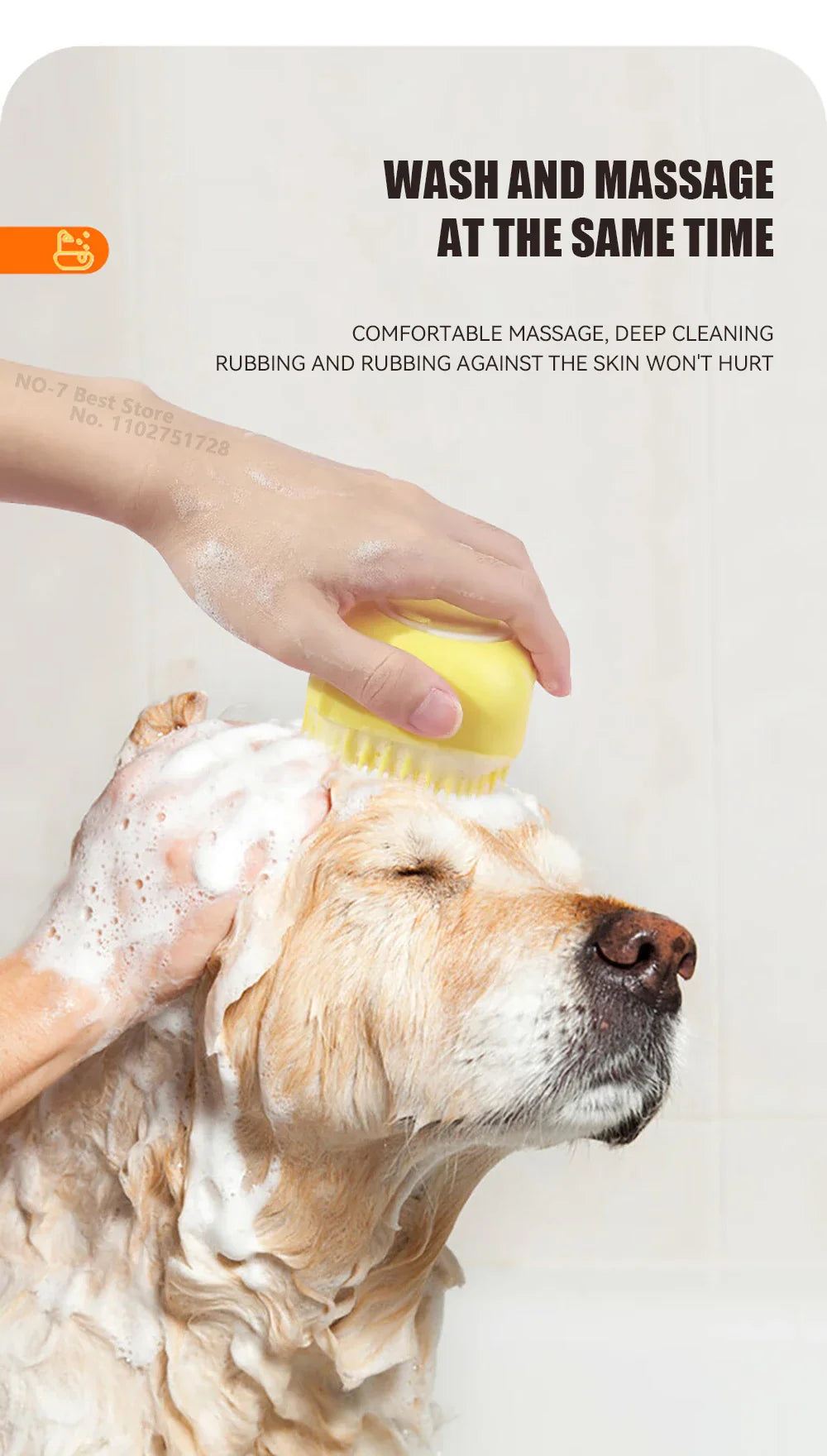 Pet Bathing Brush – Soft Silicone Massage Tool - WTN Essentials