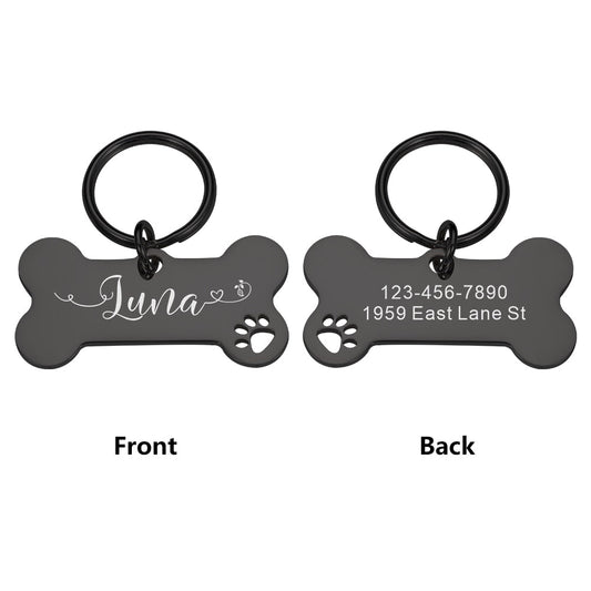 Personalized Pet Cat Dog Tags Shiny Steel Free Engraving Dog - detail view