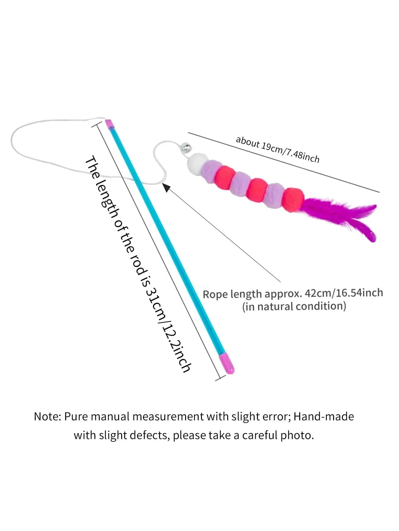 Elastic String Cat Teaser Wand with Faux Fur Bug - WTN Essentials