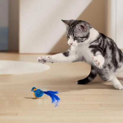 Flapping Bird Cat Toy Chirping Realistic Interactive Flying 🐱