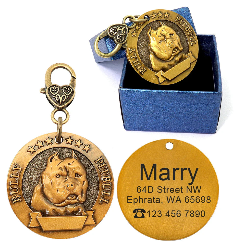 Personalized Dog ID Tag - Custom Engraved Nameplate for All Breeds