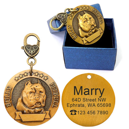 Personalized Dog ID Tag - Custom Engraved Nameplate for All Breeds
