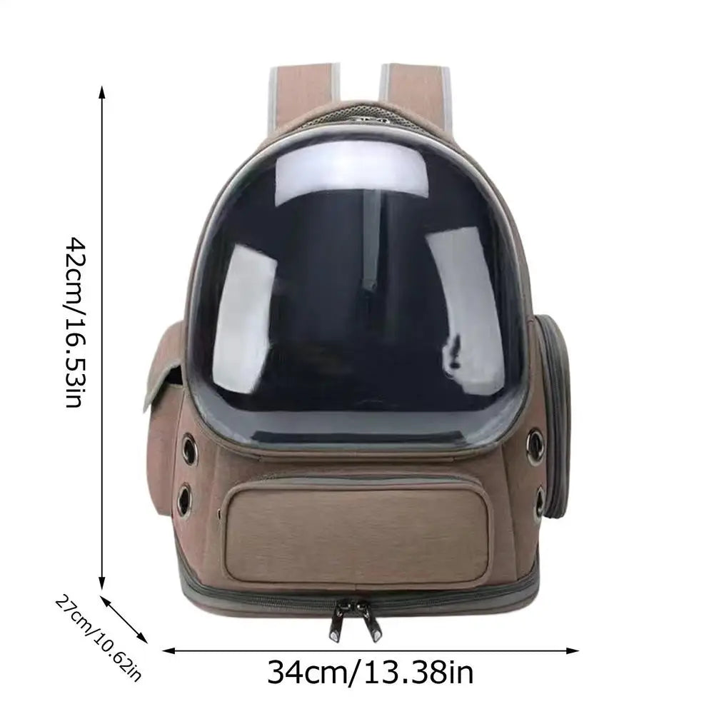 Cat Backpack Carrier Pet Bag Carrier Cat Travel Pouch Backpack Breathable Space Capsule Pet Carrier Cat Bag Pet Backpack For - Pet carrier - THRIXINE