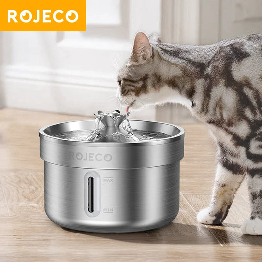 ROJECO Stainless Steel Pet Drinking Fountain Automatic Cat