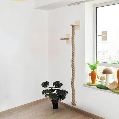 🧗 Franklin's Pick: Wall-Mounted Cat Climbing Rope - Ultimate Space-Saving Vertical Playground