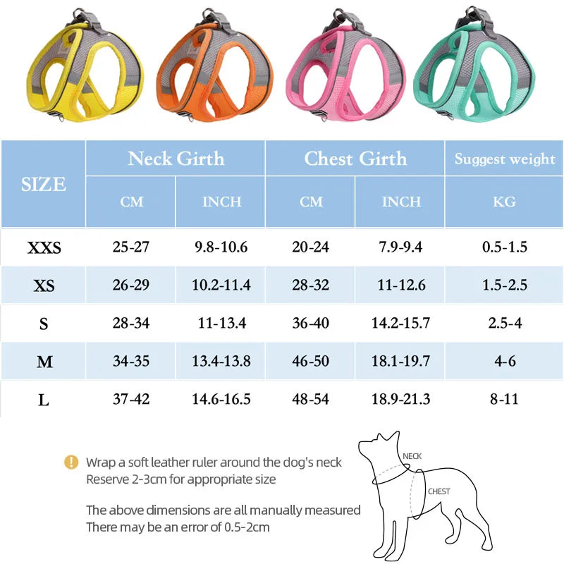 Adjustable Dog Harness & Leash Set for Small Dogs – Comfortable & Safe Walking Gear - WTN Essentials
