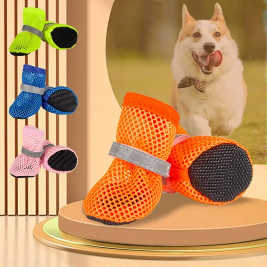 4-Piece Dog Boots Set - Wear-Resistant Protective Footwear for Small & Medium Dogs
