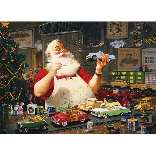 Santa Painting Cards 1000 Piece Jigsaw Puzzle Cobble Hill