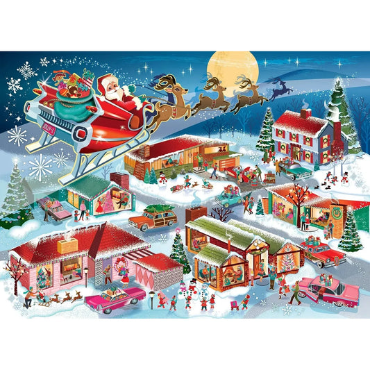 Santa's Flyby 350 Piece Family Jigsaw Puzzle Cobble Hill