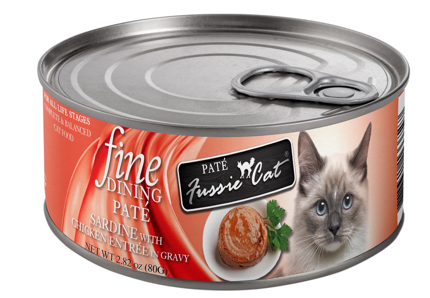 Fussie Cat Fine Dining - Pate - Sardine with Chicken Entree in gravy (2.82oz) - Fussie Cat Wet Cat Food - The Family Pet