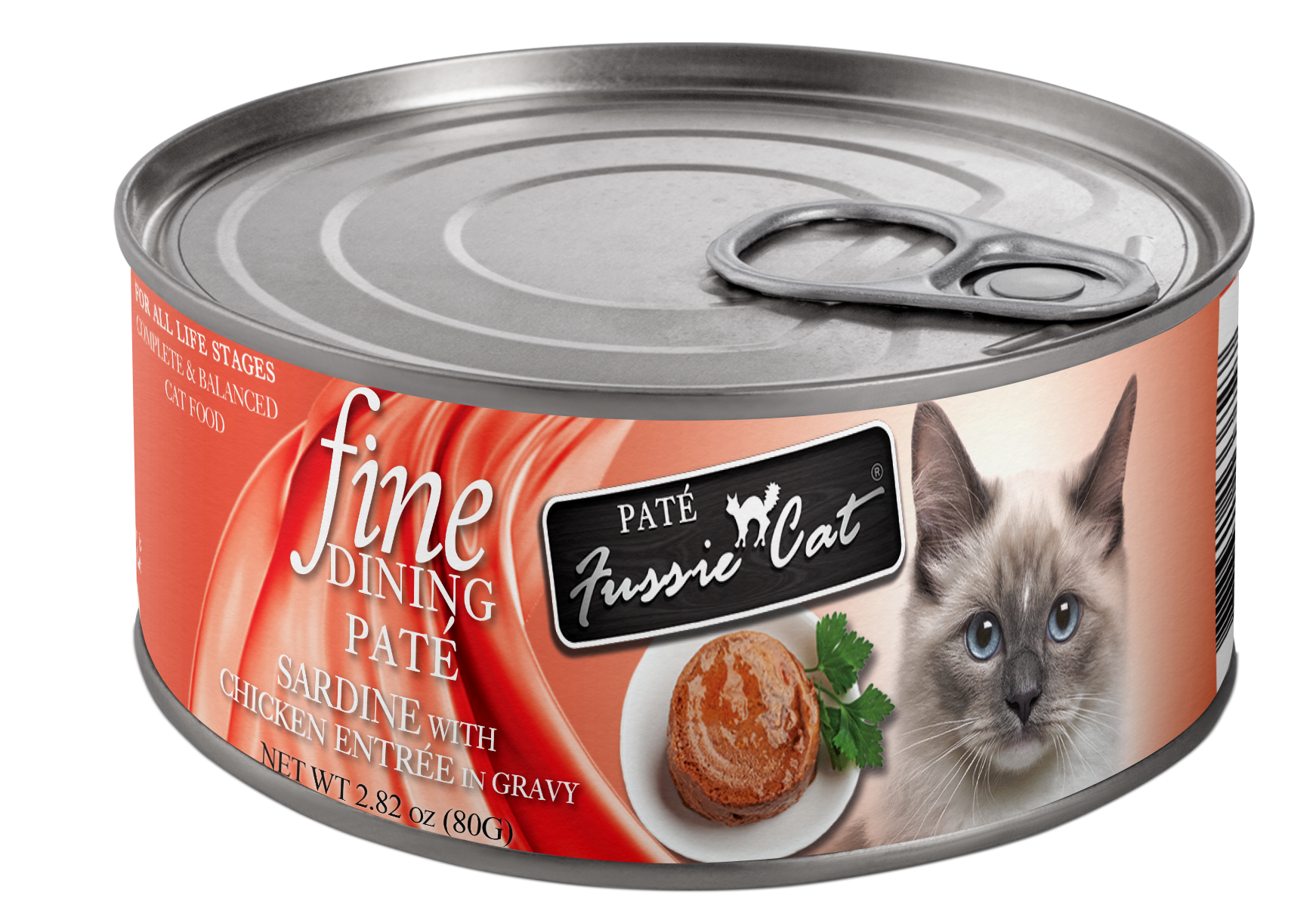Fussie Cat Fine Dining - Pate - Sardine with Chicken Entree in gravy (2.82oz) - Fussie Cat Wet Cat Food - The Family Pet