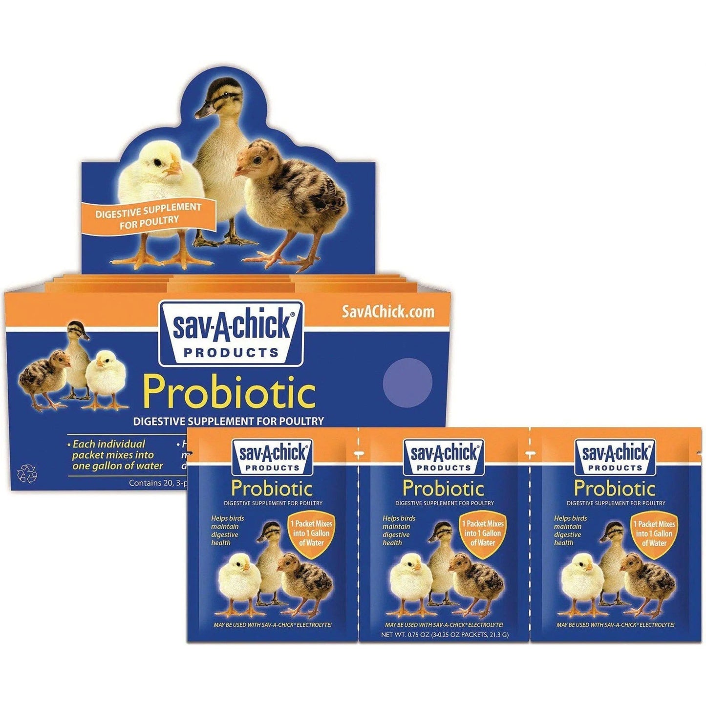 Sav-A-Chick Probiotic Digestive Health Supplement Poultry 3PCK