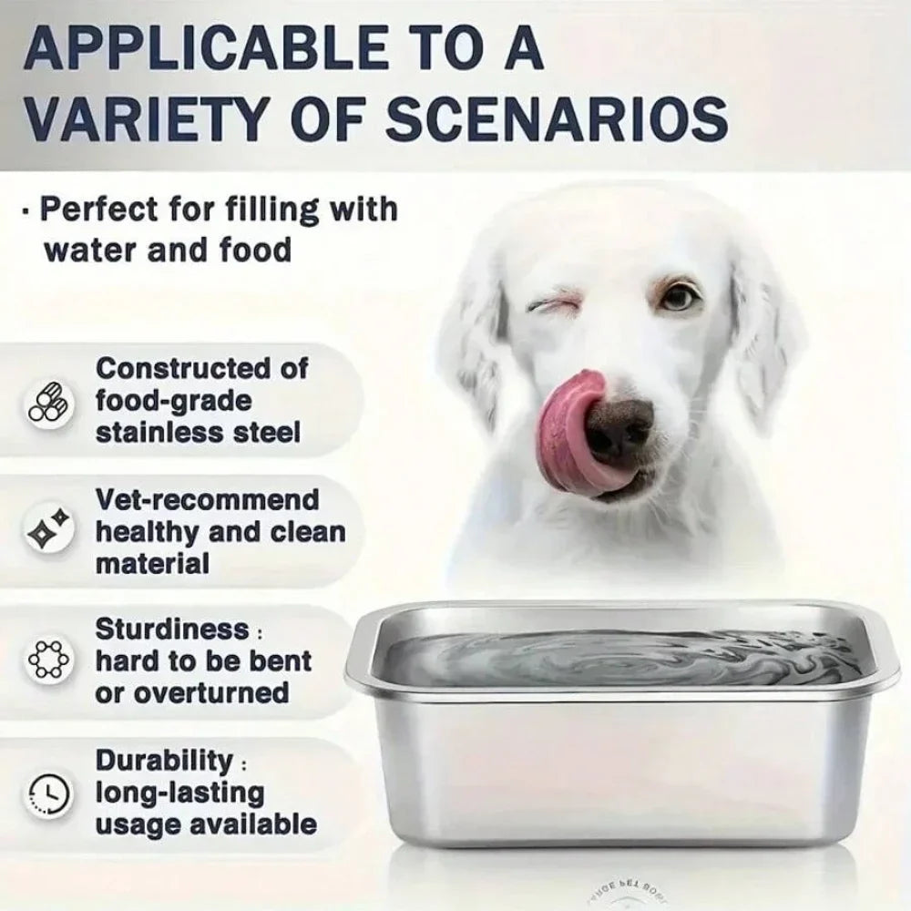 Heavy-Duty Stainless Steel Dog Bowl