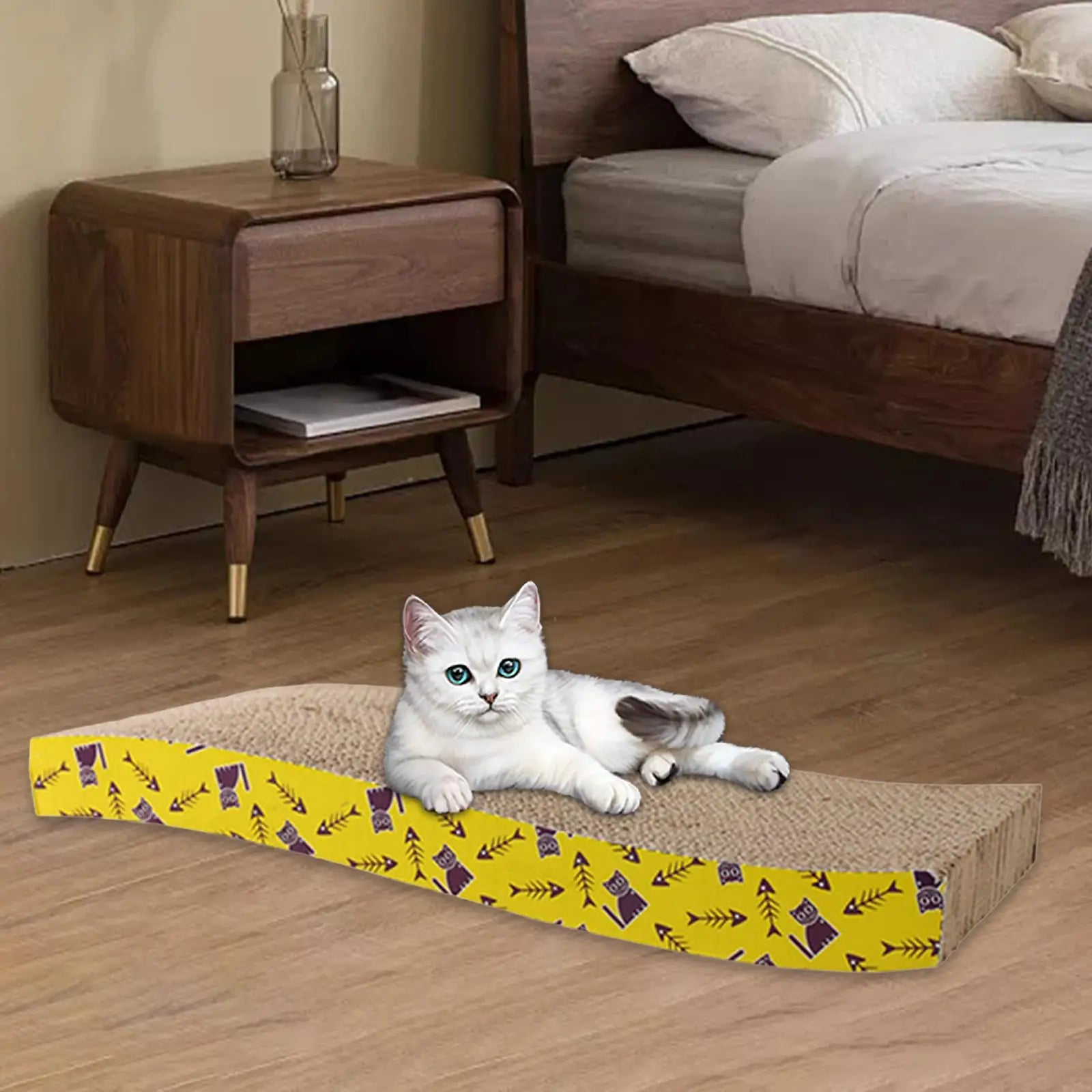 Cat Scratching Board Bed – Cardboard Scratch Pad & Nest for Cats - WTN Essentials - S 43x21x3.5cm - 14:350853#S 43x21x3.5cm