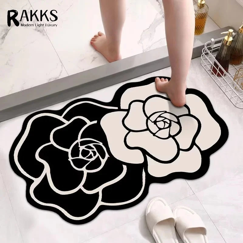 RAKKS Home Carpet Rug Diatom Mud Bath Mat Super Absorbent Bathroom Rug, Quick Dry Floor Mat for Wet Area, Easy Clean