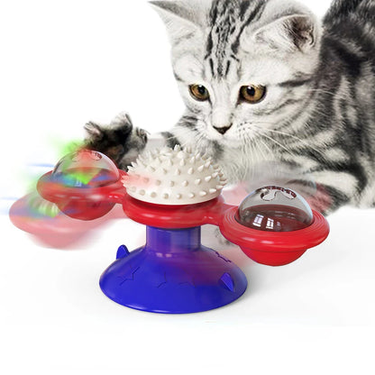 Interactive Windmill Cat Puzzle Toy