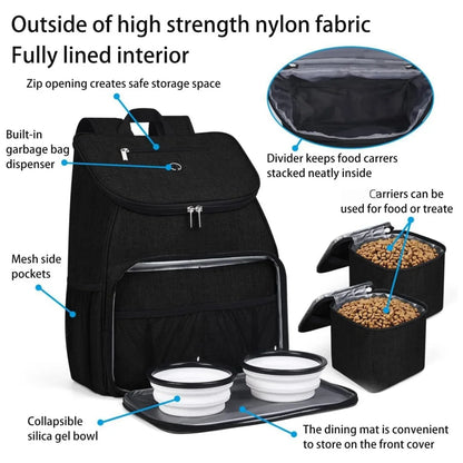 Complete Pet Travel Organizer - Water-Resistant Adventure Backpack