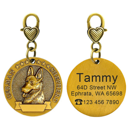 Personalized Dog ID Tag - Custom Engraved Nameplate for All Breeds