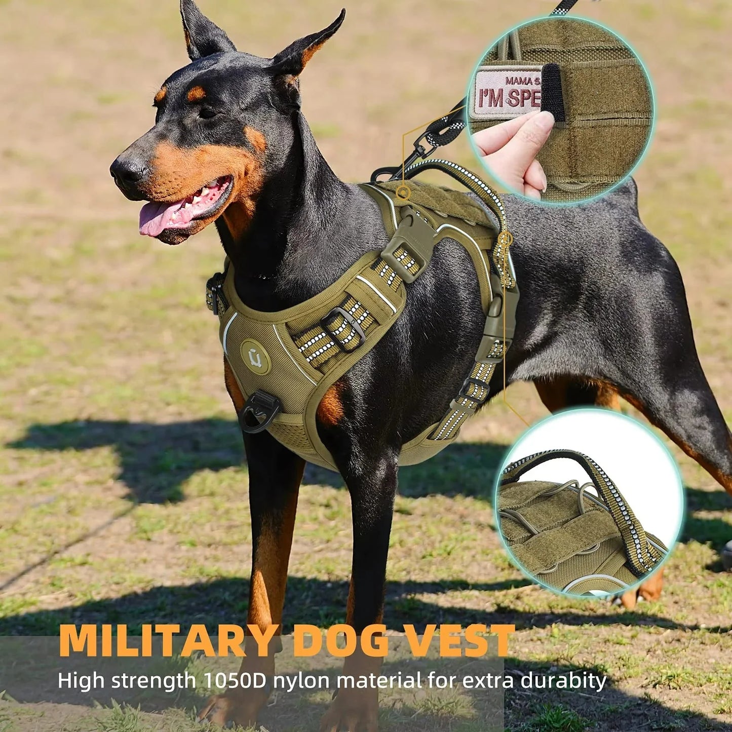 Elite Tactical No-Pull Dog Harness With Integrated Molle Ge