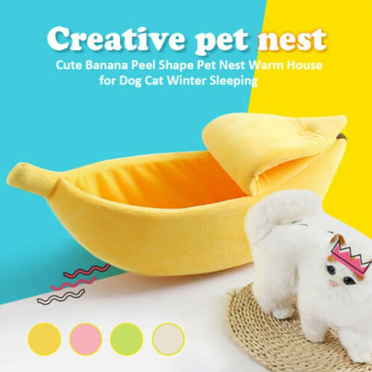 Banana-Shaped Cat Bed - Funny & Cozy Pet House - Purrfect Pet Kingdom
