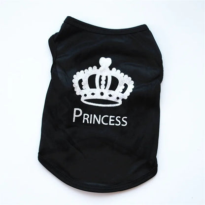 Princess Crown Dog T-Shirt - Summer Vest for Small Dogs & Cats